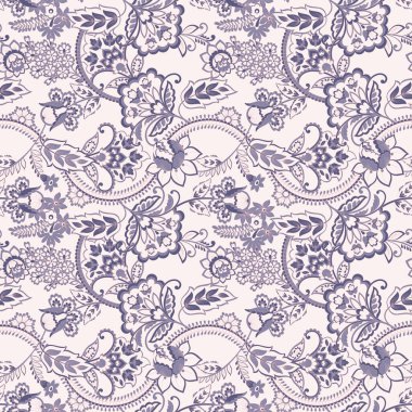 Etnik çiçekler kusursuz vektör deseni. Çiçek mahsulü arka plan