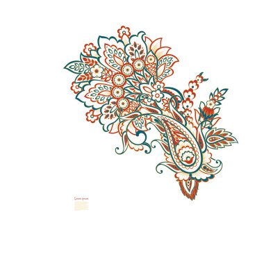 Paisley Çiçek Doğulu Etnik Düzen. Vektör Arapça Süslemesi