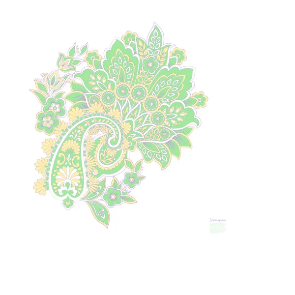 Paisley Floral Oriental Ethtern Adorno Árabe Vectorial — Archivo Imágenes Vectoriales
