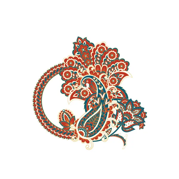 Paisley Vektör Deseni. İzole edilmiş Asya İllüstrasyonu