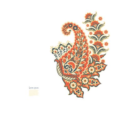 Damask Paisley isolated vector ornament