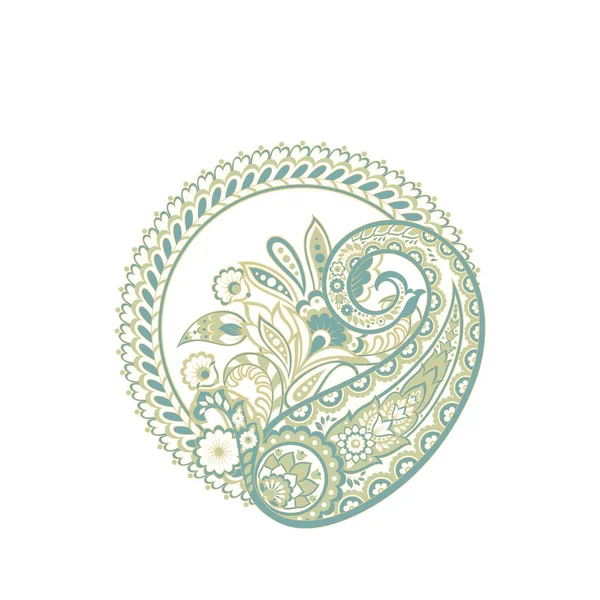 Paisley Vektor Isolerat Mönster Vintage Blommig Illustration Batik Stil — Stock vektor