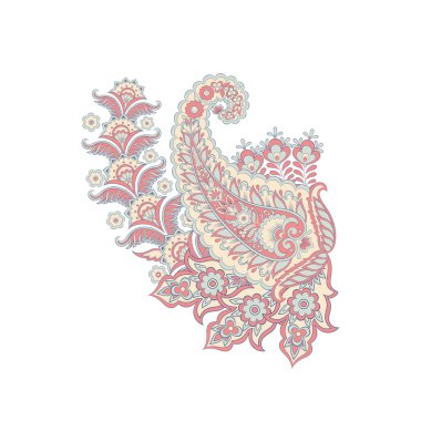 Damask Paisley isolated vector ornament