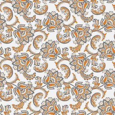 Çiçeklerle kusursuz desen. Vektör Çiçek İllüstrasyonu