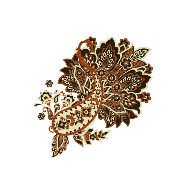 Paisley Floral Ανατολίτικο Διάνυσμα Απομονωμένο Μοτίβο — Διανυσματικό Αρχείο