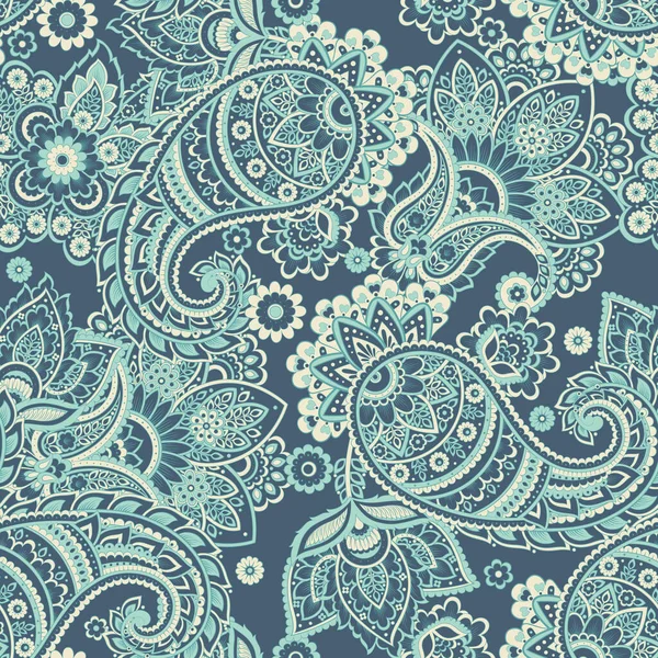Patrón Vector Sin Costura Floral Paisley Fondo Vintage Estilo Batik — Archivo Imágenes Vectoriales