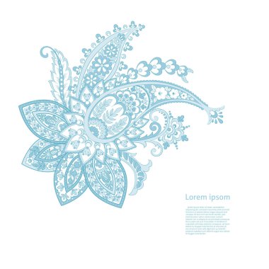 Paisley renkli vektör süsü. 