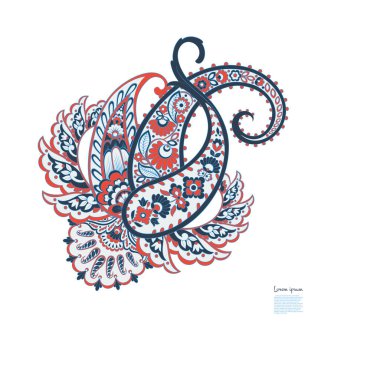 Vektör Paisley izole süsü