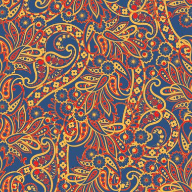 Paisley tarzı, çiçeksiz desen. Vektör Süsleme Arkaplanı