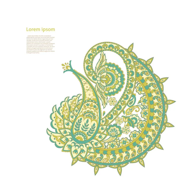 Paisley Colorido Ornamento Vector — Archivo Imágenes Vectoriales