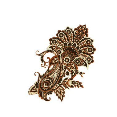 Vector Isolated indian pattern with paisley
