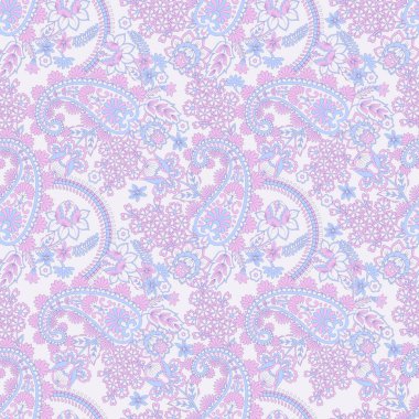 Şal desenli, desensiz bir süs. Çiçek dekoru süsleyin. Vektör illüstrasyonu