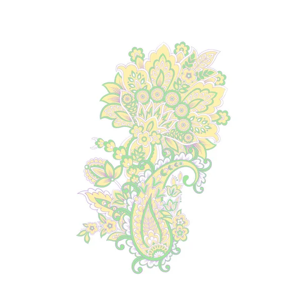 Damasco Floral Paisley Colorido Ornamento Vector — Archivo Imágenes Vectoriales
