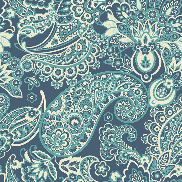Paisley Nahtloses Muster Mit Blumen Indischen Stil — Stockfoto