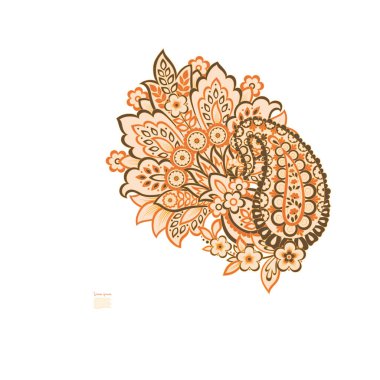 Vector Isolated indian pattern with paisley