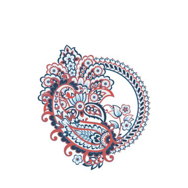 Paisley isolated. Card with paisley isolated for design. Paisley vector pattern. Embroidery floral vector pattern. 