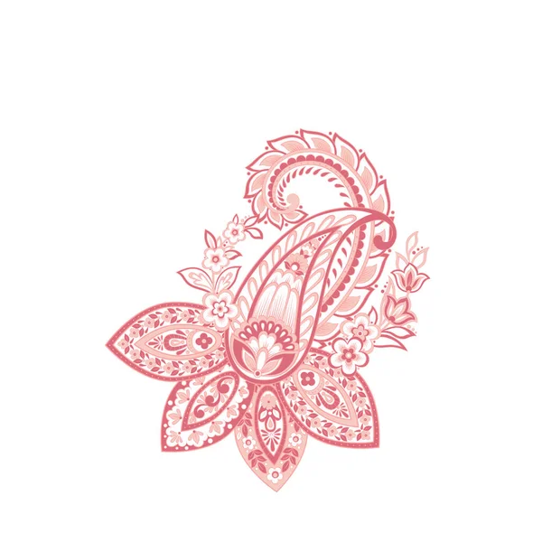 ダマスク分離ペイズリーベクトル花飾り — ストックベクタ