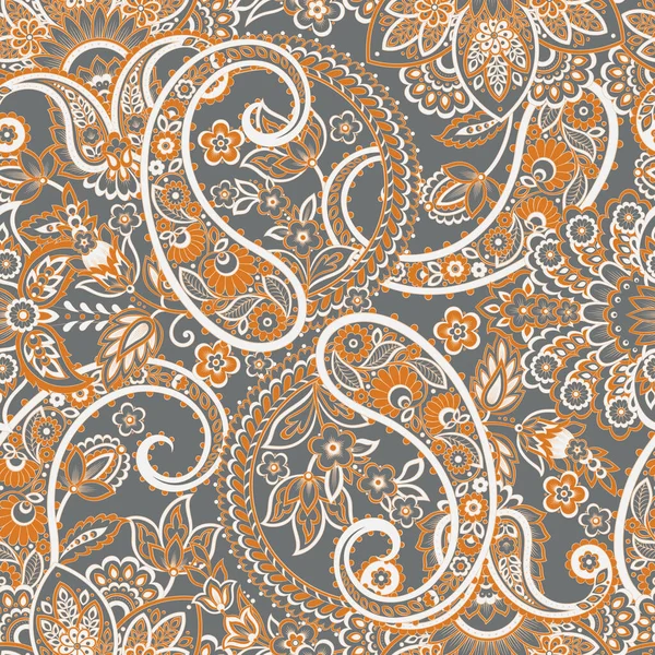 Paisley Seamless Vector Pattern Batik Style Background — Stock Vector