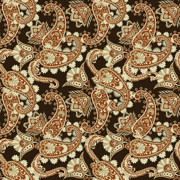 Paisley Floral Oriental Ethtern Adorno Vectorial Sin Costuras Patrones Tela — Archivo Imágenes Vectoriales