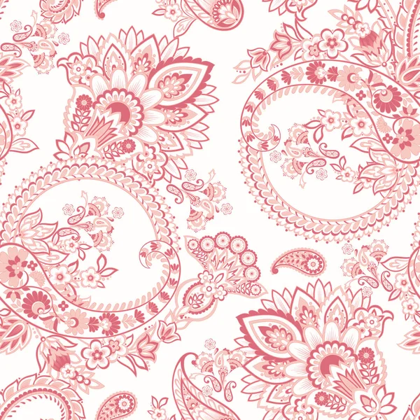Modèle Sans Couture Vecteur Paisley Fantastique Fleur Feuilles Impression Textile — Image vectorielle