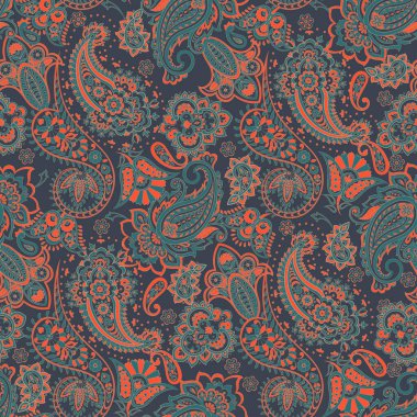 Paisley Damask süsü. Kusursuz Vektör deseni