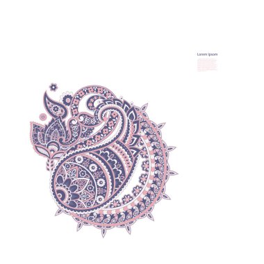 Paisley Vektör Deseni. İzole Damask Resimleri