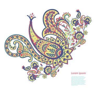 Hint, İran desenli desenli, izole bir süs.