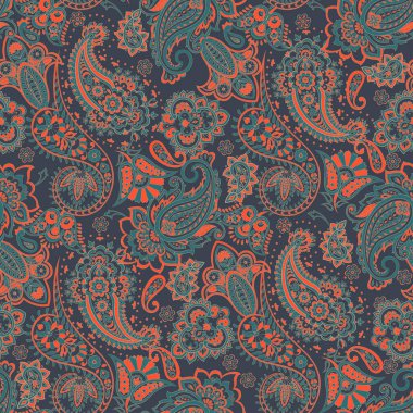 Paisley Damask süsü. Kusursuz Vektör deseni