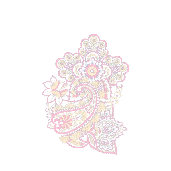 Paisley Isolated Card Paisley Vector Pattern —  Vetores de Stock