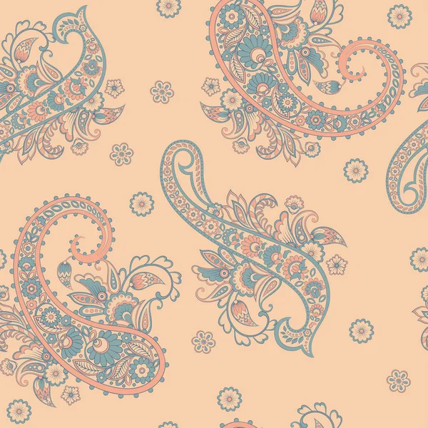 Estilo Paisley Patrón Sin Costura Floral Fondo Damasco Ornamental — Archivo Imágenes Vectoriales