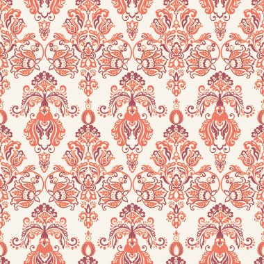 Vektör Barok çiçek deseni. Klasik çiçek süsü. Duvar kağıtları, tekstil, kumaş için klasik dikişsiz doku