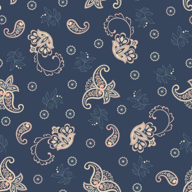 Paisley dikişsiz çiçek deseni. Damask vintage arkaplanı