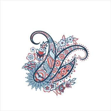 Damask Paisley isolated vector ornament