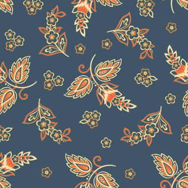 Çiçeksel vektör illüstrasyonu. etnik geçmiş