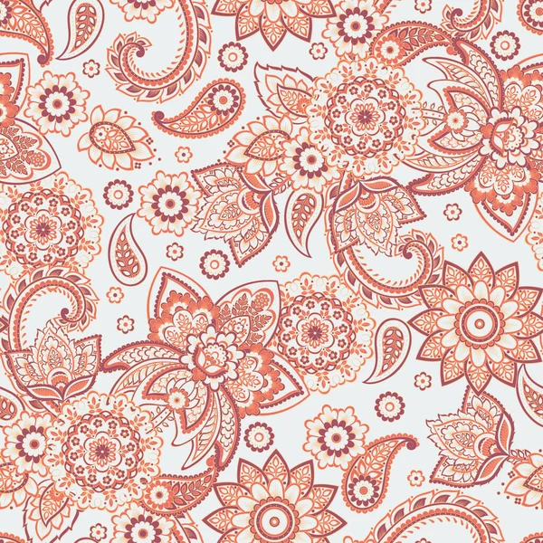 Seamless Pattern Paisley Ornament Ornate Floral Decor Vector Illustration — Stock Vector