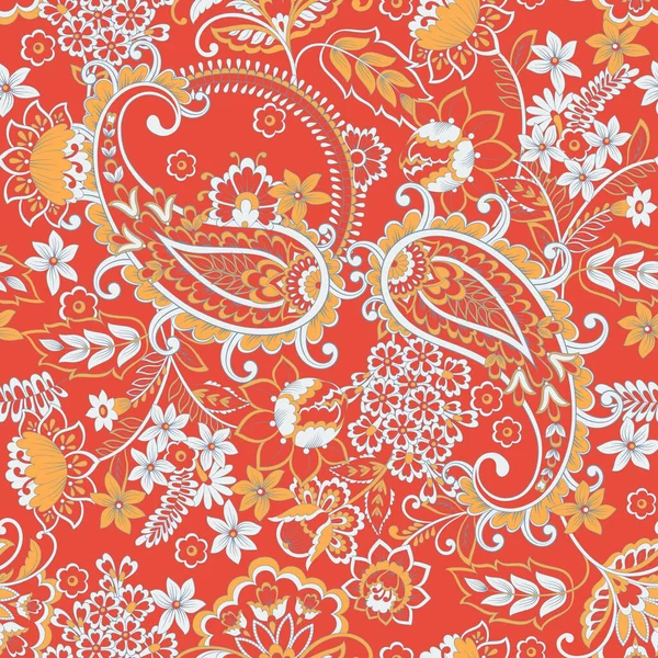 Orante Damask Background Paisley Seamless Pattern — Archivo Imágenes Vectoriales