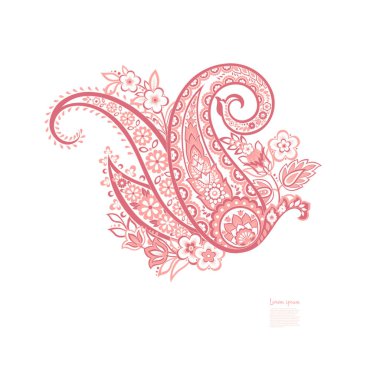 Floral Paisley colorful vector ornament.