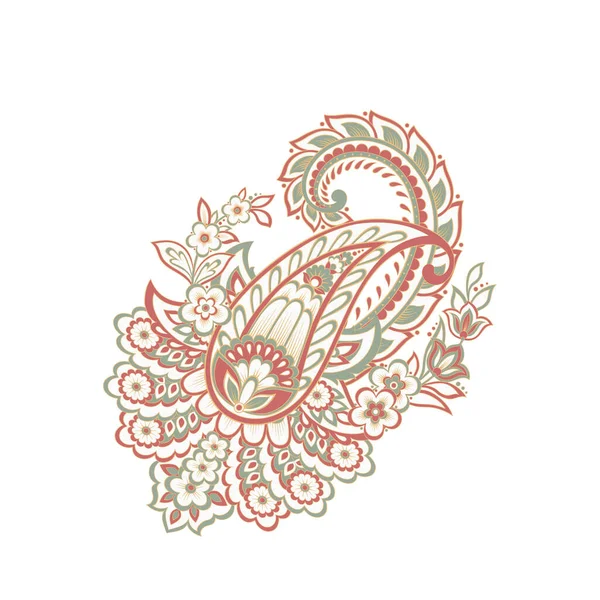 Paisley Floral Orientaliska Etniska Mönster Vektor Damast Prydnad — Stock vektor
