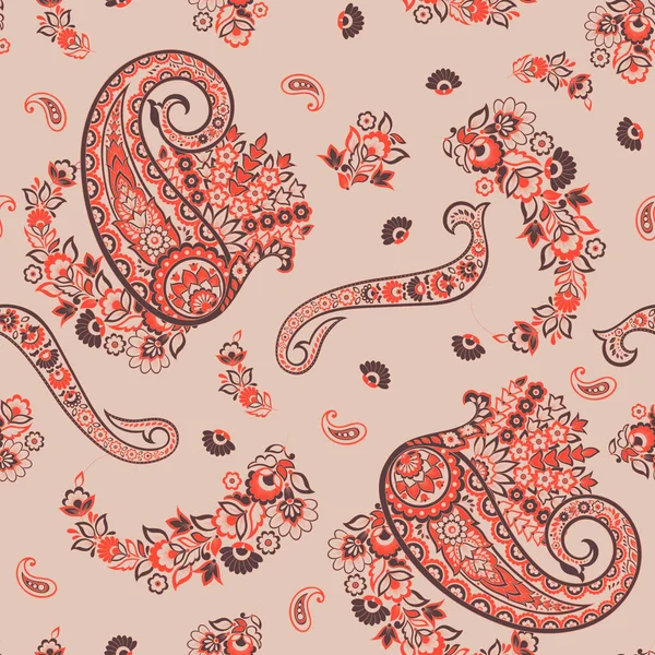 Paisley Floral Oriental Ethnique Pattern Ornement Vectoriel Sans Couture Modèles — Image vectorielle