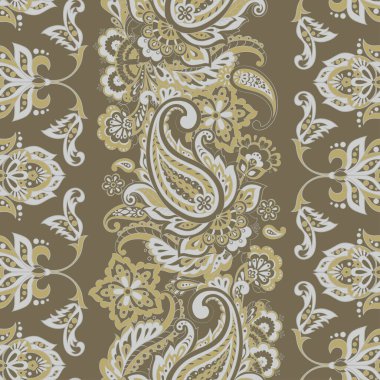 Asya batik stilinde desensiz tekstil deseni