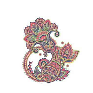 Vektör Paisley izole süsü