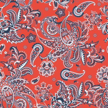 Paisley Çiçek Doğulu Etnik Düzen. Kusursuz Arap süsü. Hint kumaşlarının süsleme motifleri