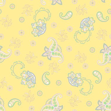 Paisley dikişsiz çiçek deseni. Damask vintage arkaplanı