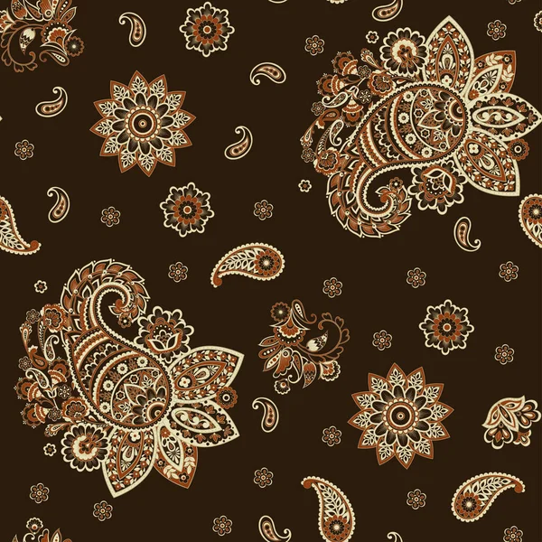 Paisley Dikişsiz Desen Batik Biçiminde Vintage Arkaplan — Stok Vektör