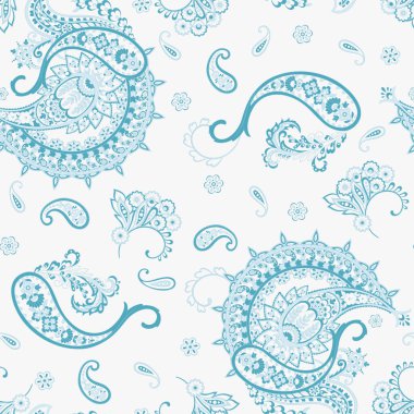 Geleneksel dikişsiz şal deseni. Kızılderili çiçek süsü. Vektör arkaplanı