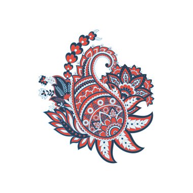 Damask Paisley isolated vector ornament