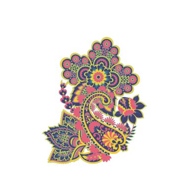 Paisley renkli vektör süsü.