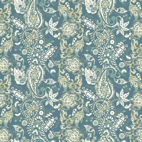 Paisley Muster Nahtlose Vintage Floralen Hintergrund — Stockvektor
