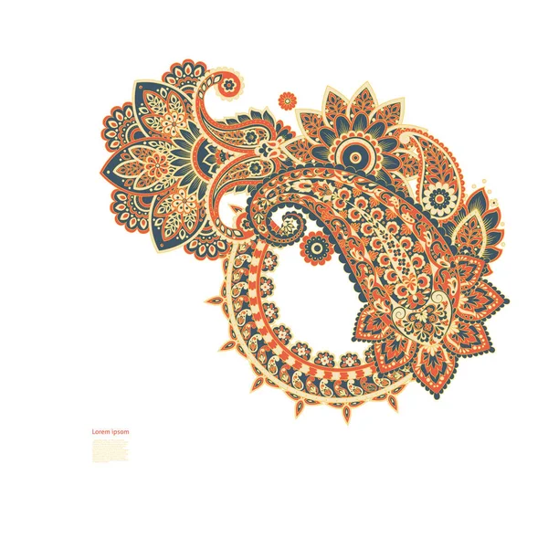 Квітковий Ізольований Візерунок Орнаментом Пейслі Векторні — стоковий вектор