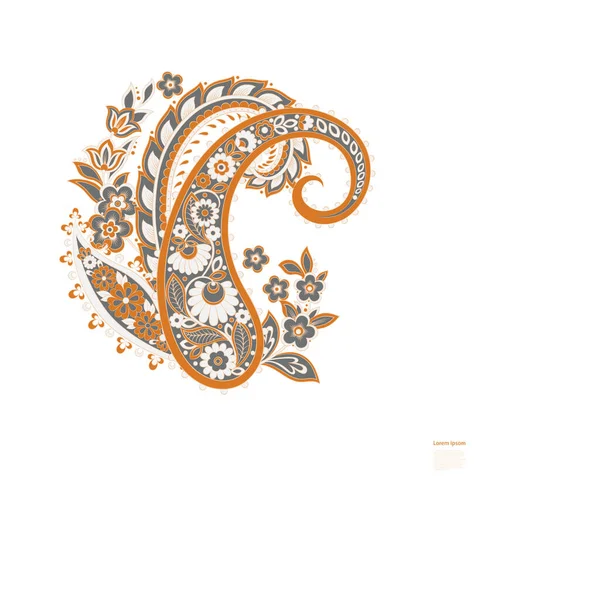 ペイズリーは孤立した ペイズリーがデザインのために隔離されたカード ペイズリーベクトルパターン 刺繍花ベクトルパターン — ストックベクタ